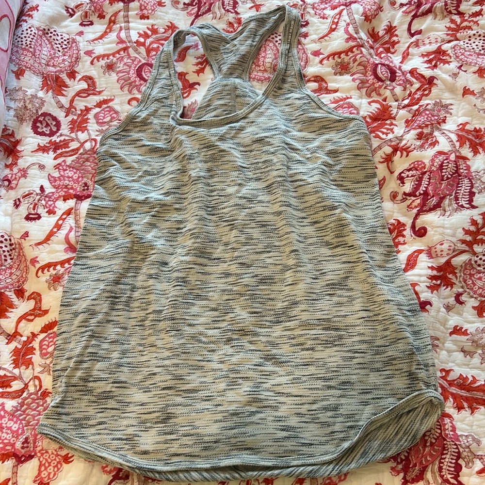 lululemon essential heathered grey tank top